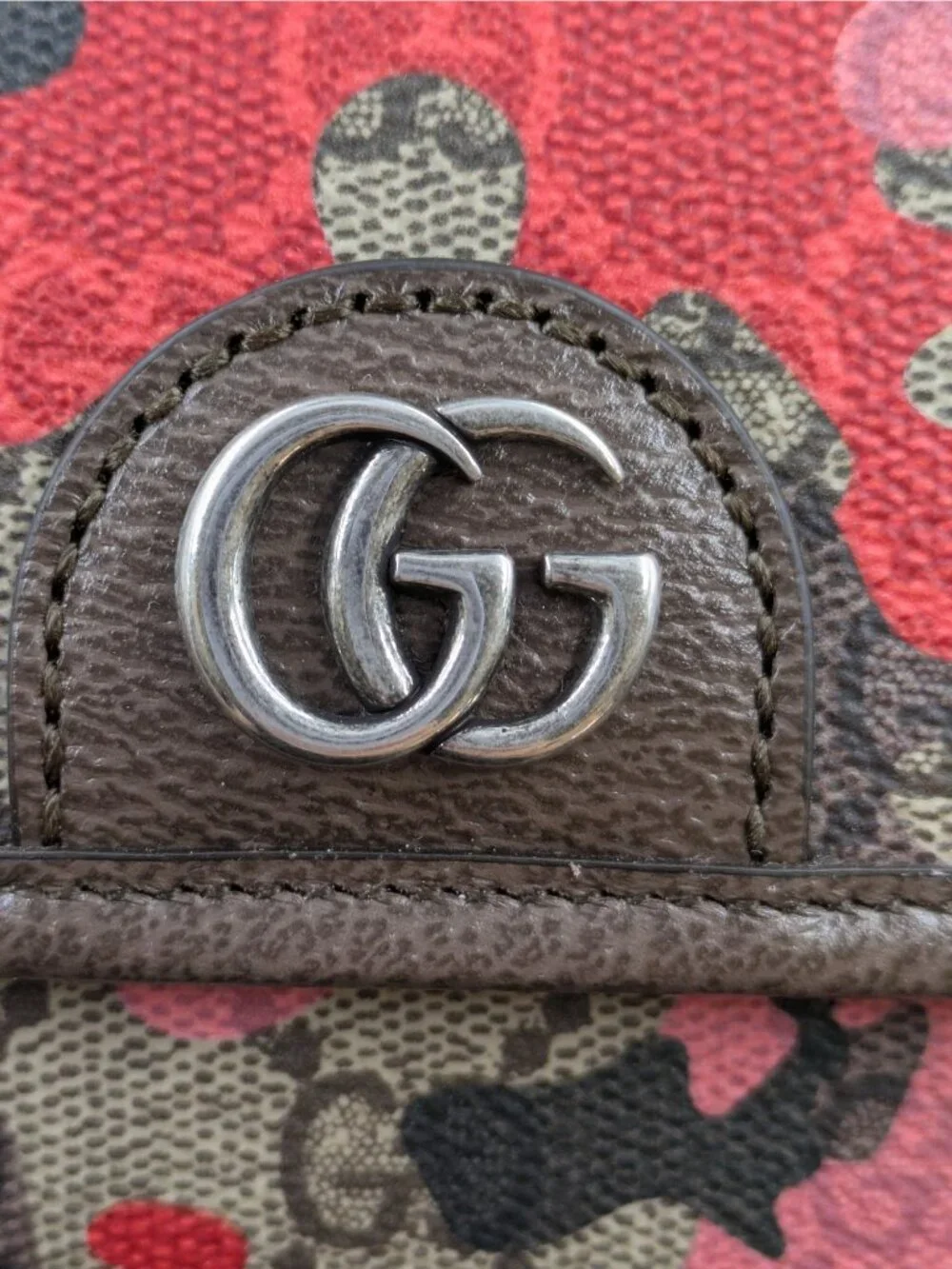 Gucci Marbled GG Monogram Camouflage Small Belt/Crossbody Bag Red Pink Brown 80c